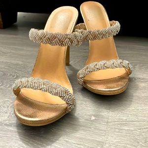 Braided rhinestone stilettos